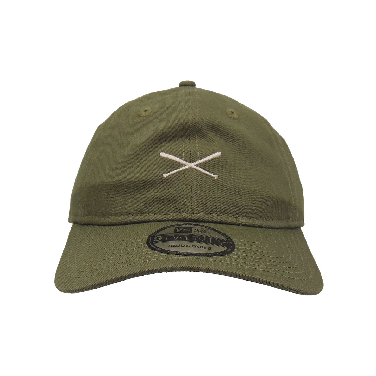 JustFitteds Crossed Bats New Era 9TWENTY Olive