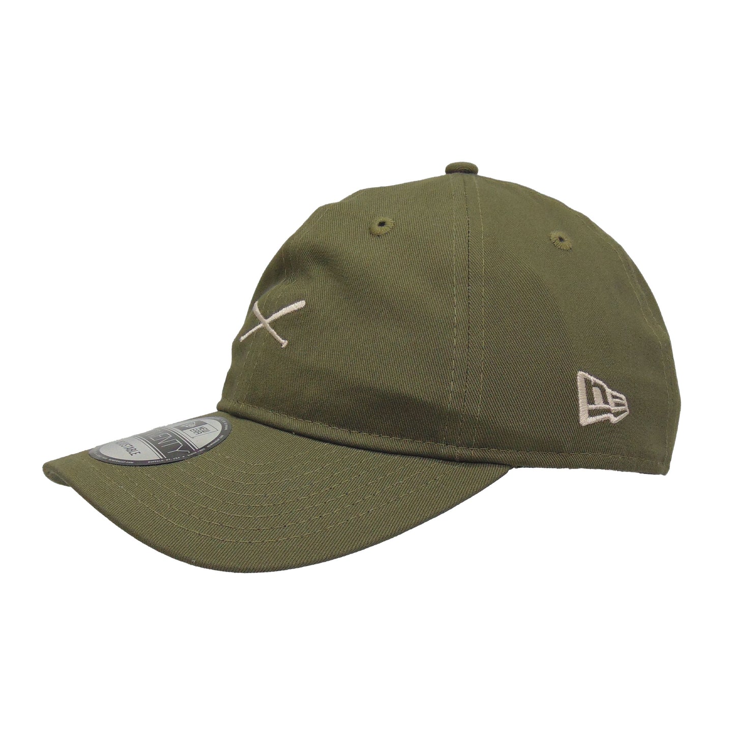 JustFitteds Crossed Bats New Era 9TWENTY Olive