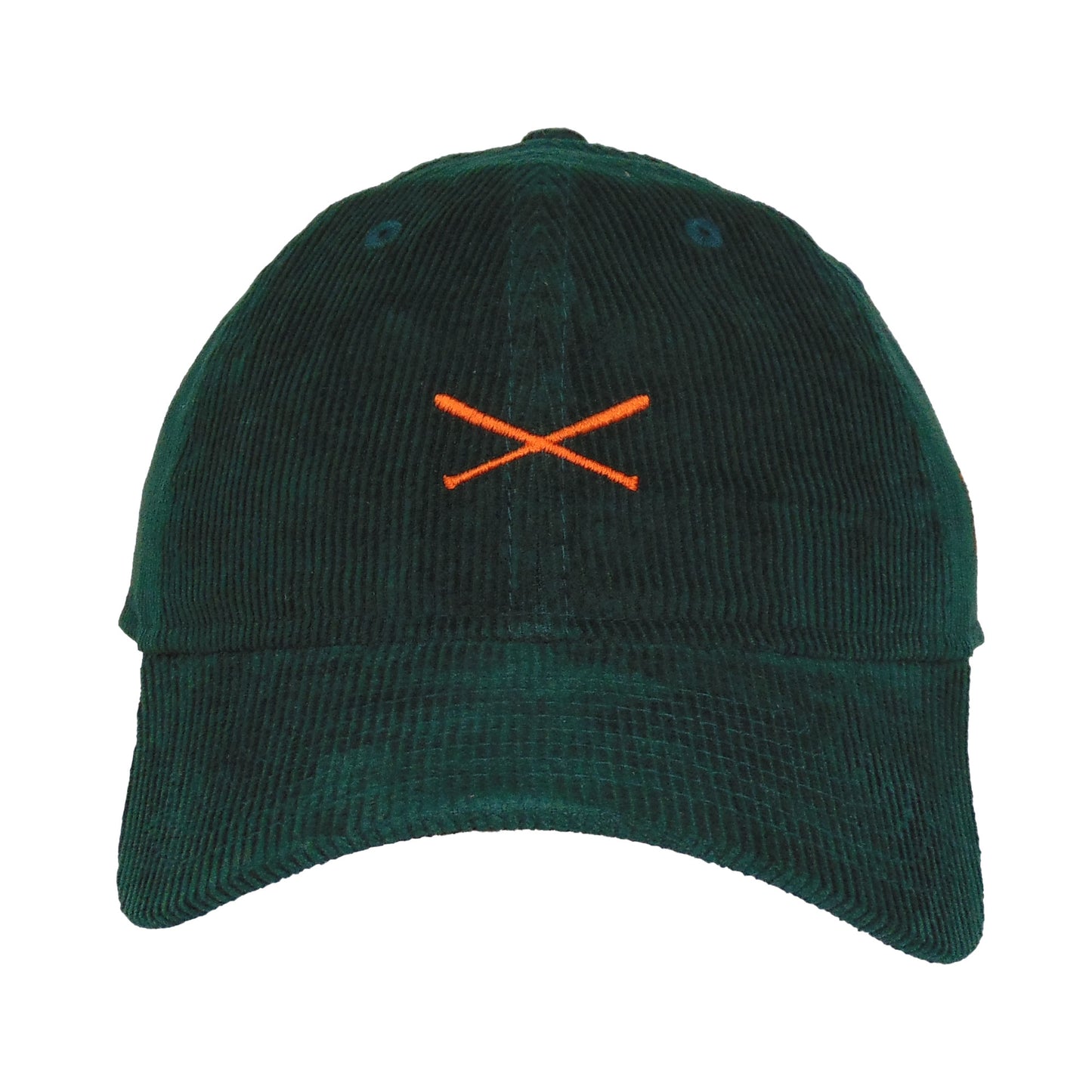 JustFitteds Crossed Bats New Era 9TWENTY Cap Dark Green Corduroy