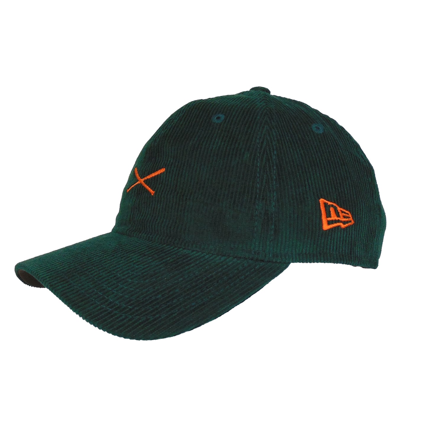 JustFitteds Crossed Bats New Era 9TWENTY Cap Dark Green Corduroy