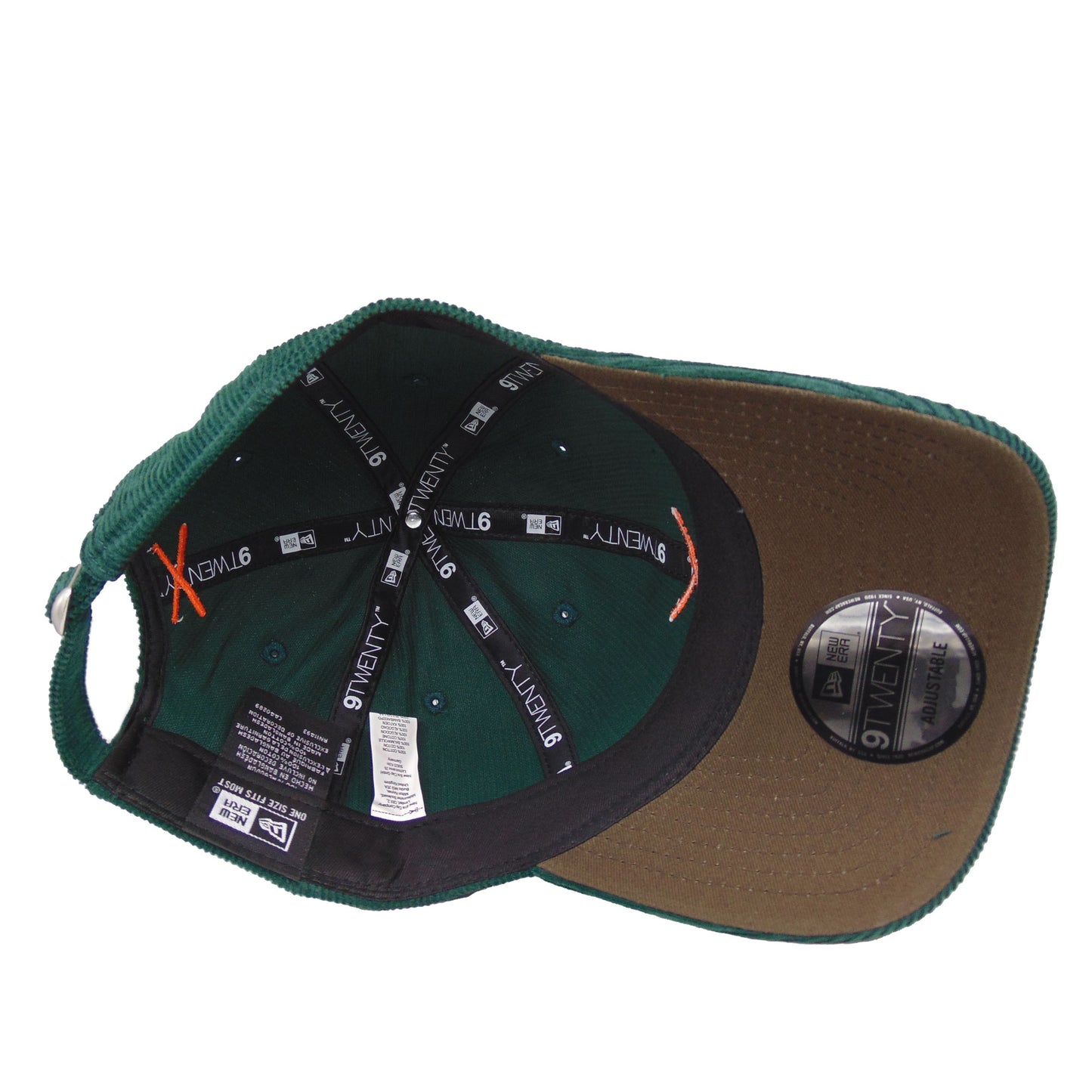 JustFitteds Crossed Bats New Era 9TWENTY Cap Dark Green Corduroy