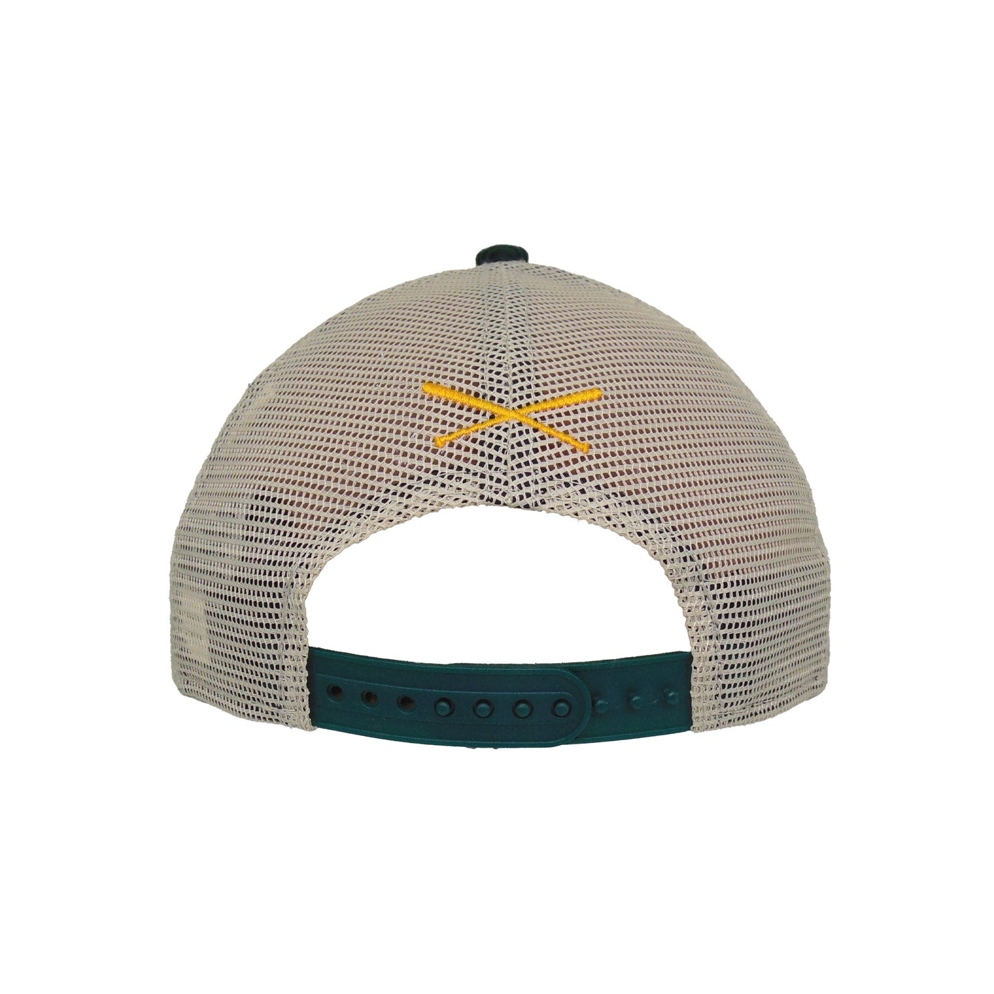 Justfitteds Crossed Bats Logo New Era 9FORTY AF Trucker Cap DGRN Corduroy