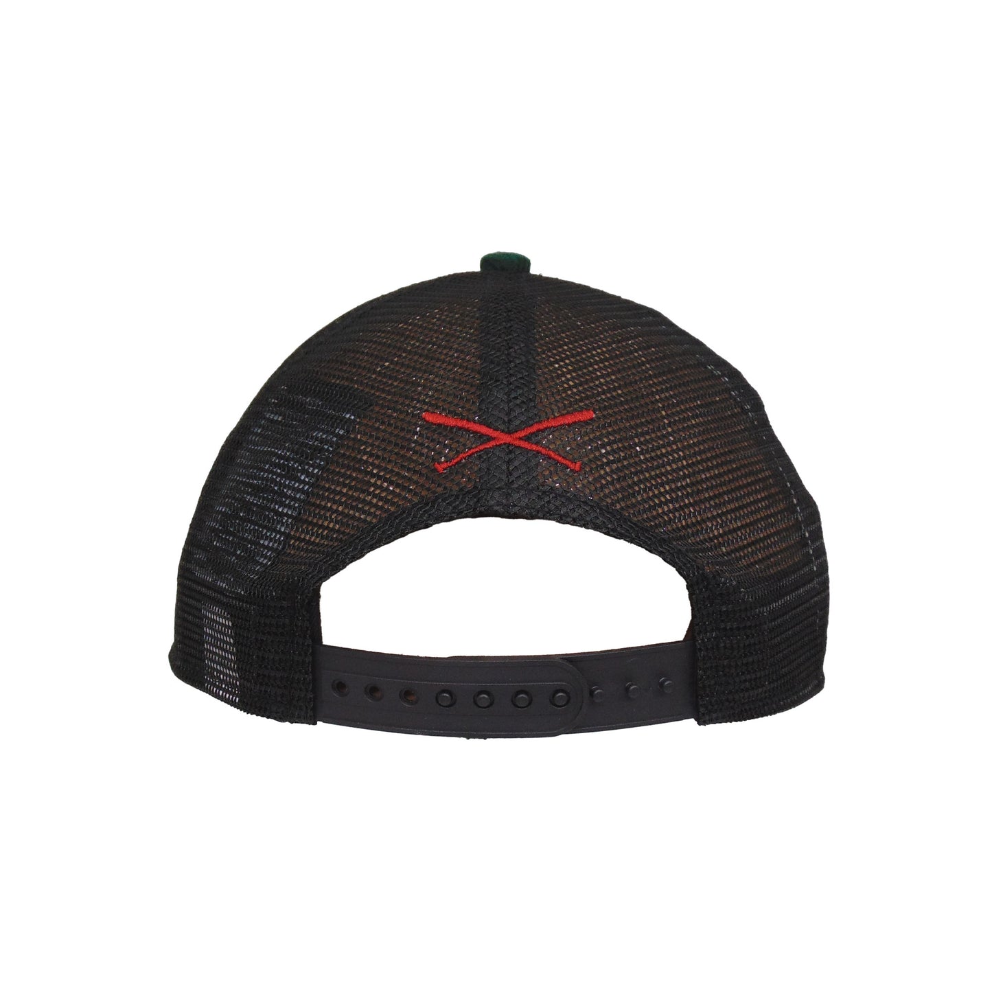 Justfitteds Crossed Bats Logo New Era 9FORTY AF Trucker Cap DK GRN Corduroy