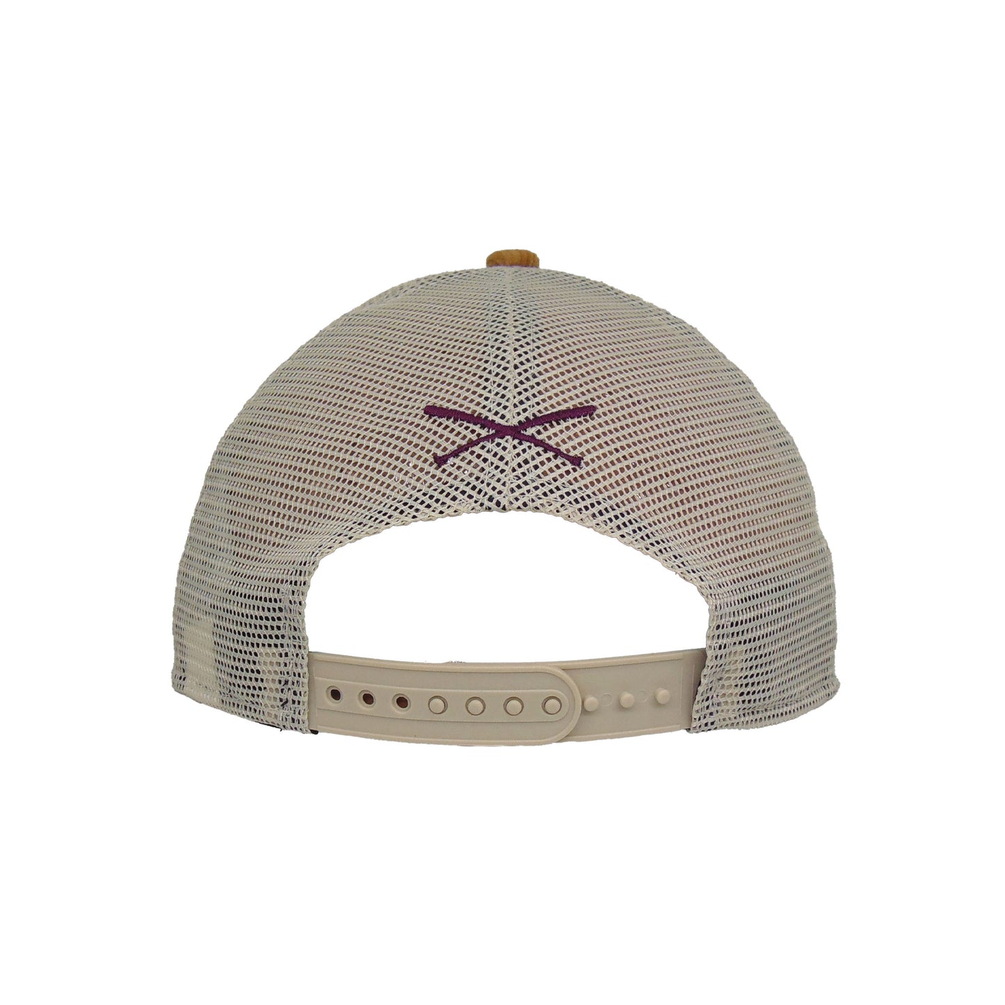 Justfitteds Crossed Bats Logo New Era 9FORTY AF Trucker Cap Pink Wheat Cord
