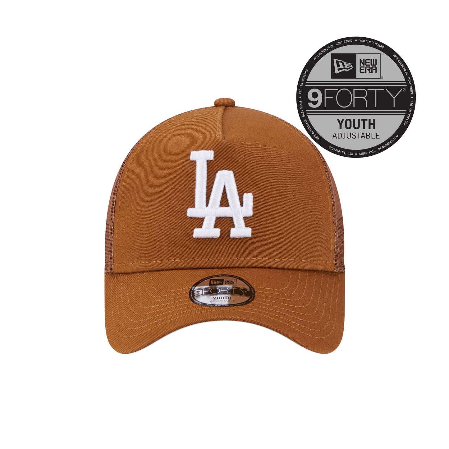 Los Angeles Dodgers New Era Trucker Cap YOUTH Peanut