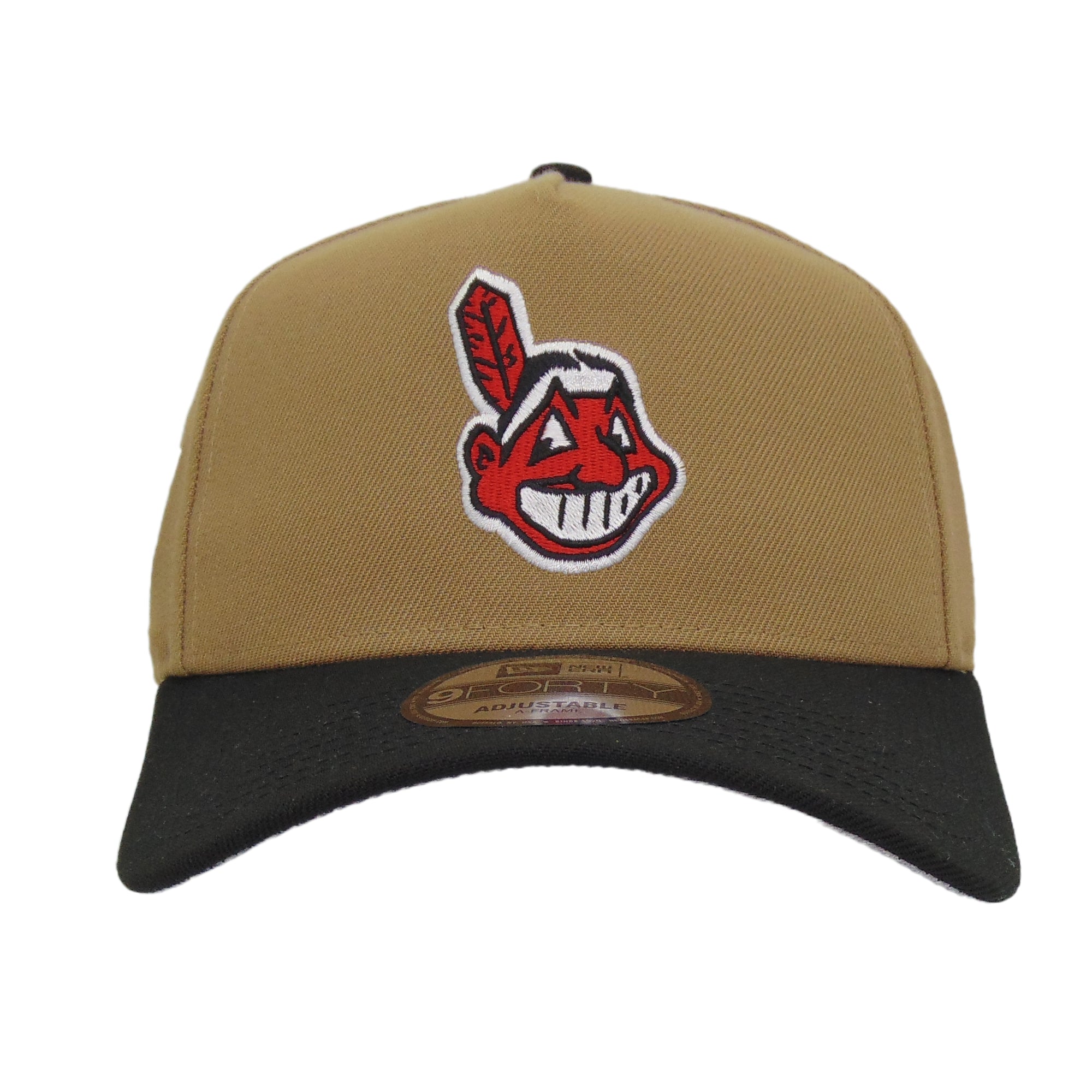 Cleveland Indians Custom 9FORTY AF New Era Cap Khaki – JustFitteds