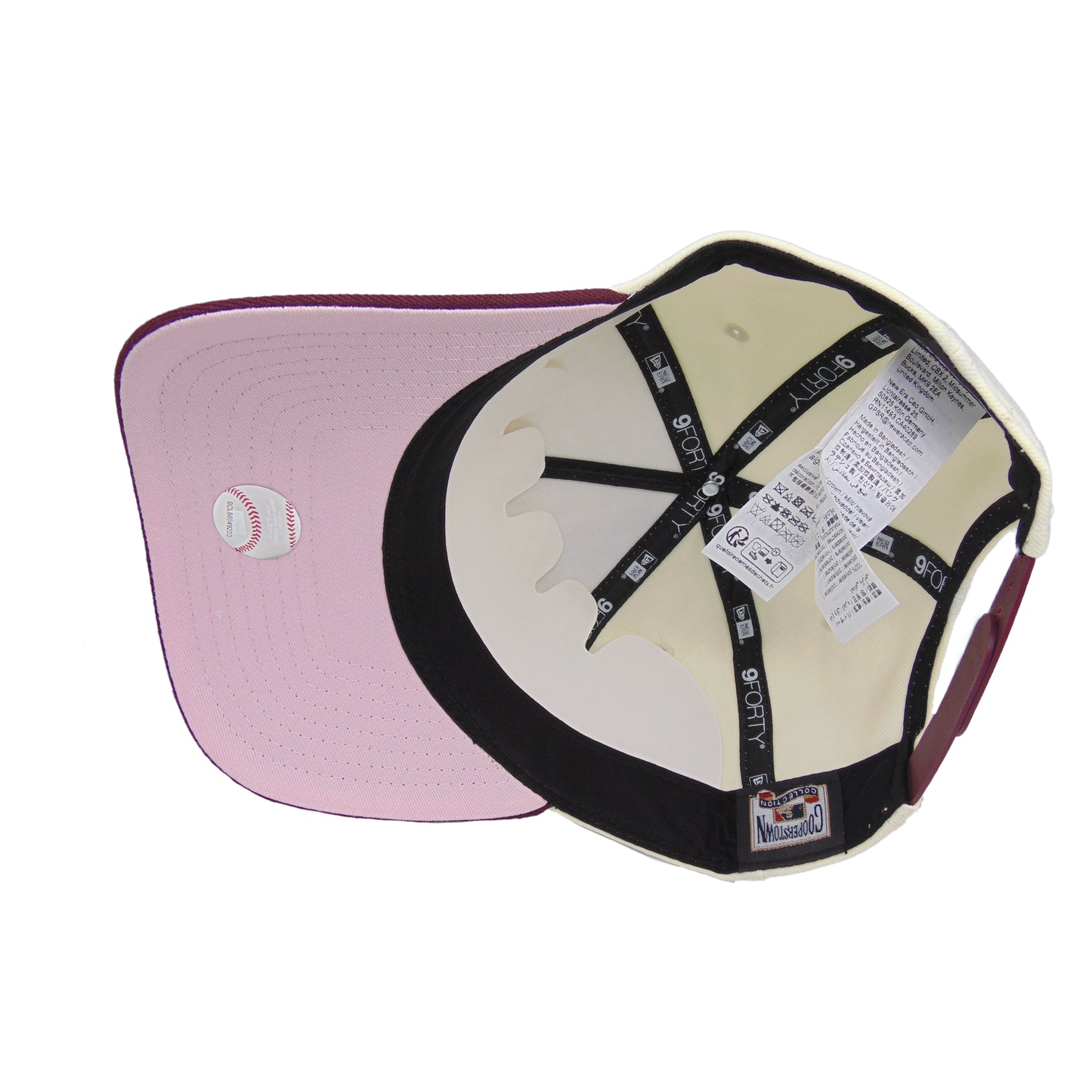 New York Yankees Custom 9FORTY AF New Era Cap Chrome Maroon WS 99