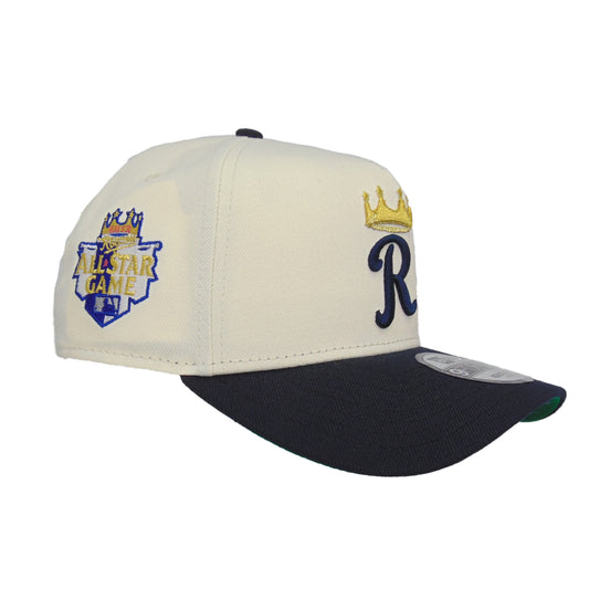 Kansas City Royals Custom 9FORTY AF New Era Cap Chrome Navy