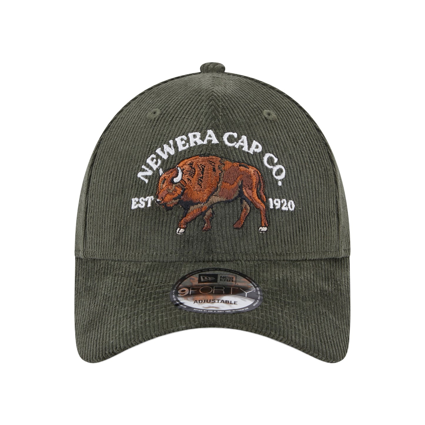 9FORTY New Era Cap Olive corduroy Bison