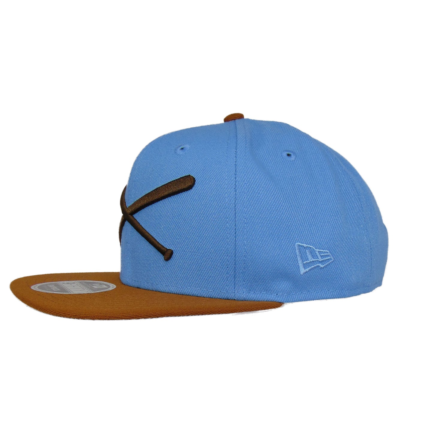 Justfitteds Crossed Bats New Era 9FIFTY Snapback Cap Sky Peanut