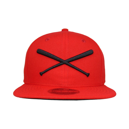 Justfitteds Crossed Bats New Era 9FIFTY Snapback Cap red