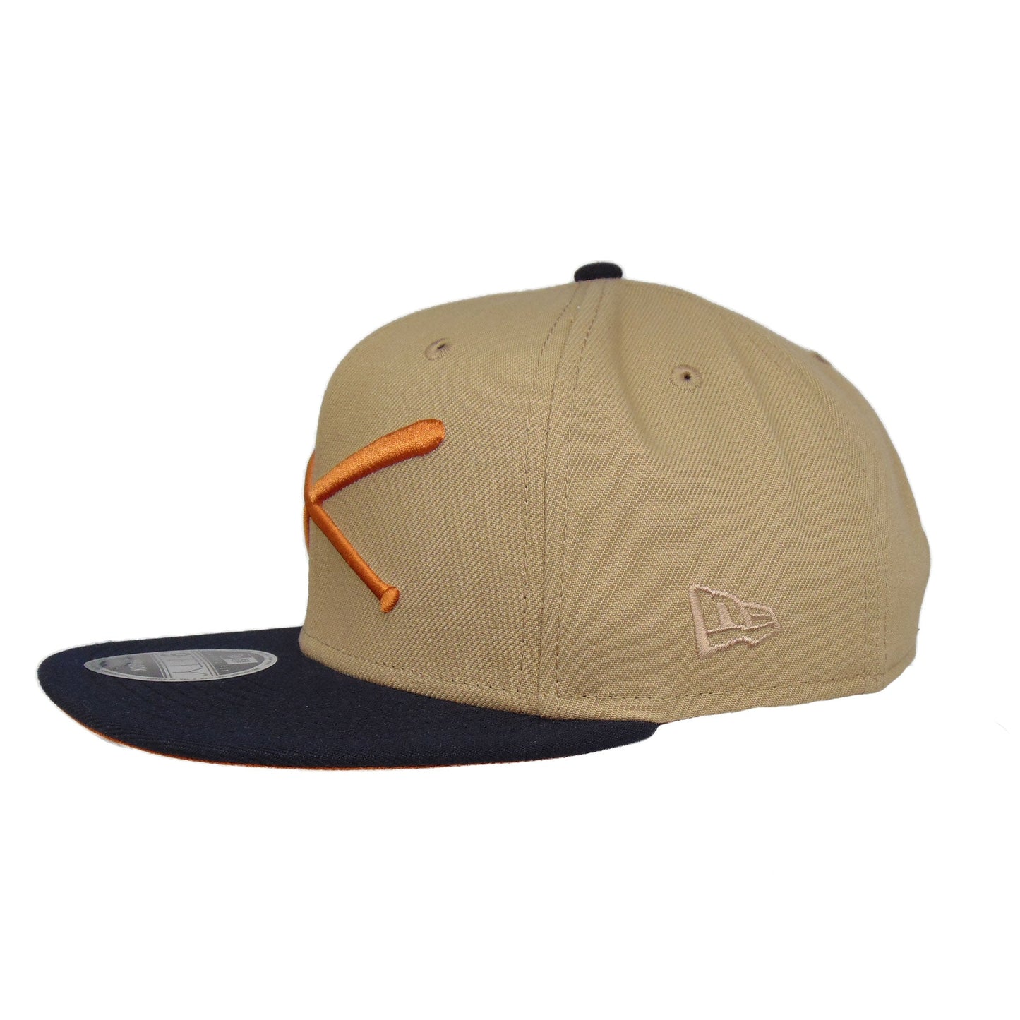 Justfitteds Crossed Bats New Era 9FIFTY Snapback Cap Camel