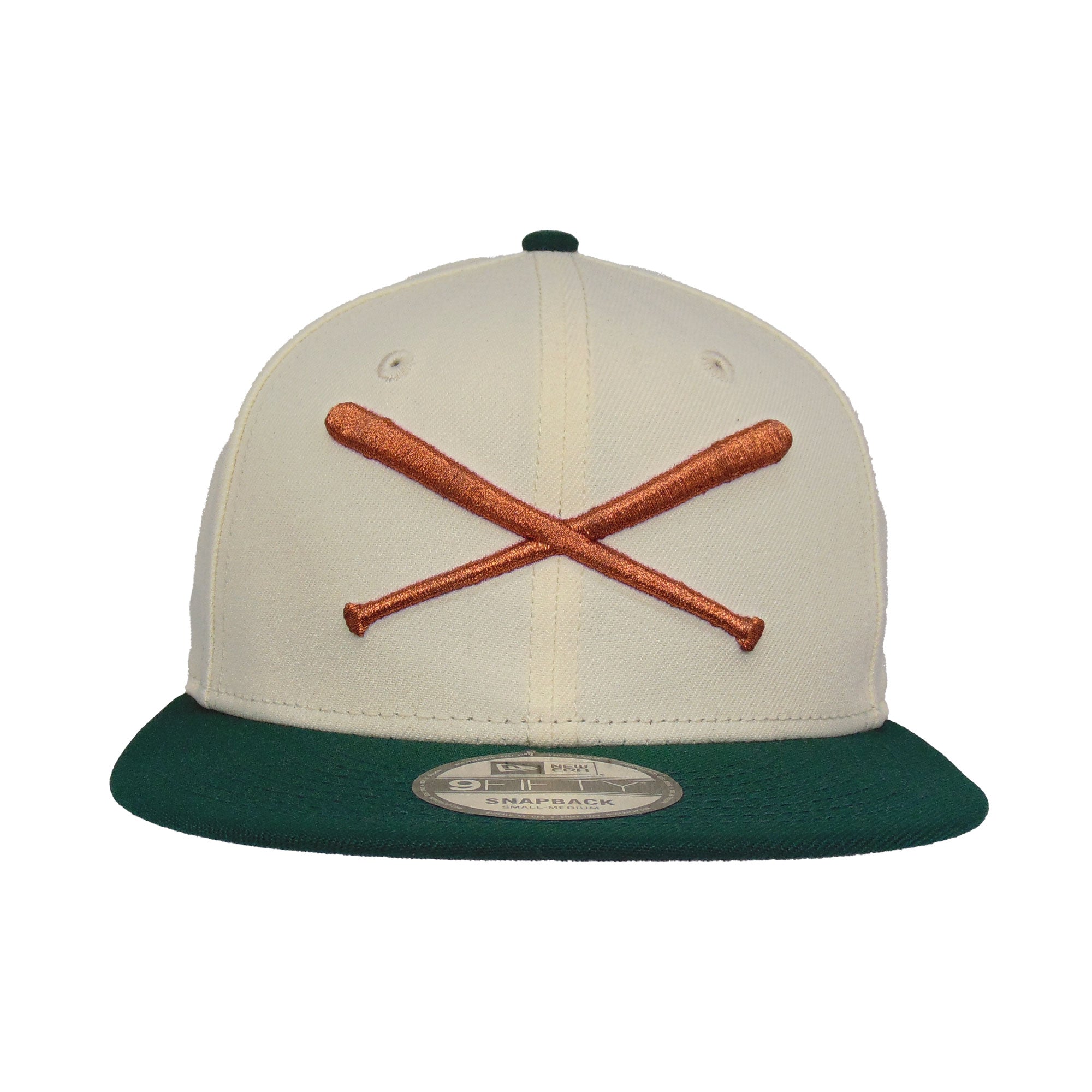 JustFitteds Crossed Bats Logo New Era 9FIFTY Chrome Green Copper