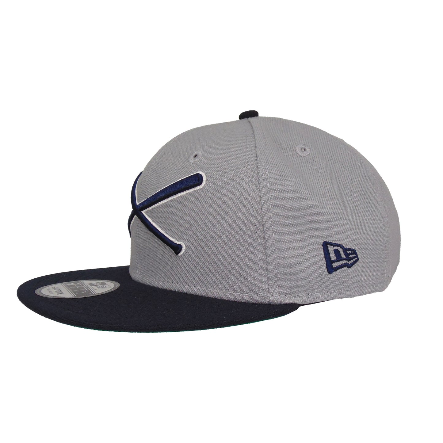 JustFitteds Crossed Bats Logo New Era 9FIFTY Gray Navy