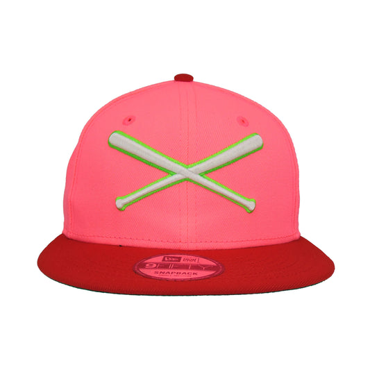 JustFitteds Crossed Bats Logo New Era 9FIFTY Pink Red
