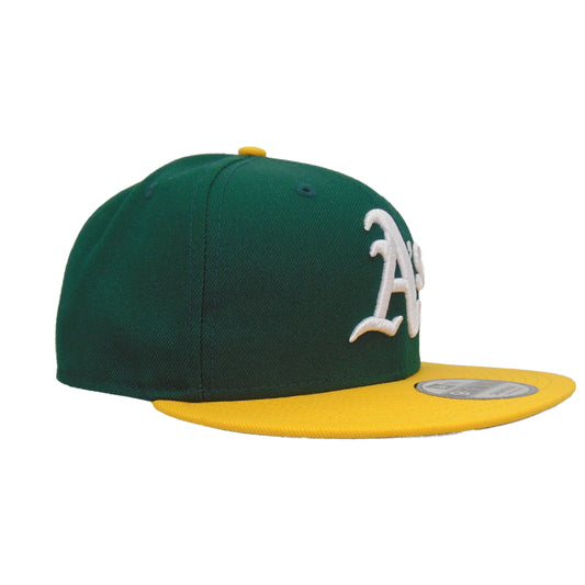 Oakland Athletics 9FIFTY New Era Snapback Cap Green Yellow Gray UV