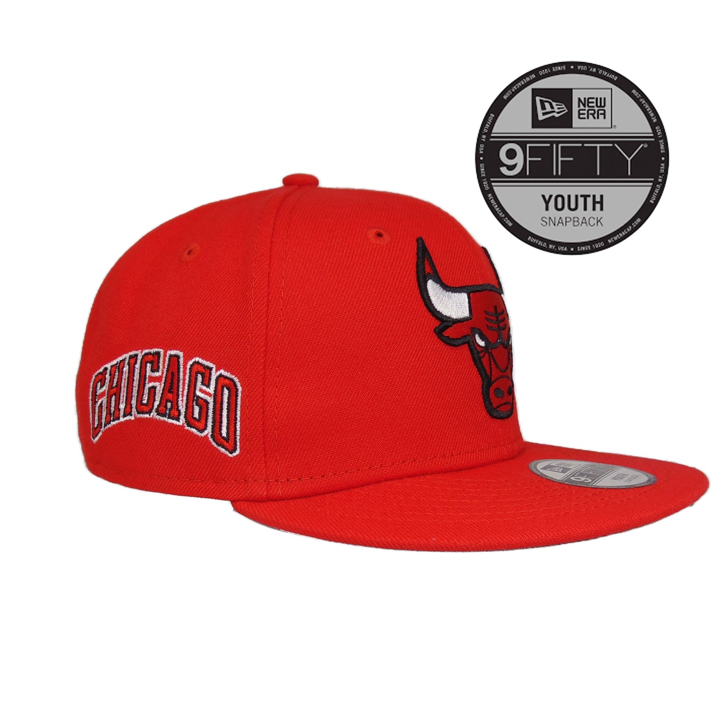 Chicago Bulls Custom YOUTH New Era Snapback Cap Red
