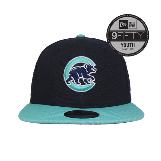 YOUTH Chicago Cubs Custom New Era Cap Snapback Cap Navy Teal