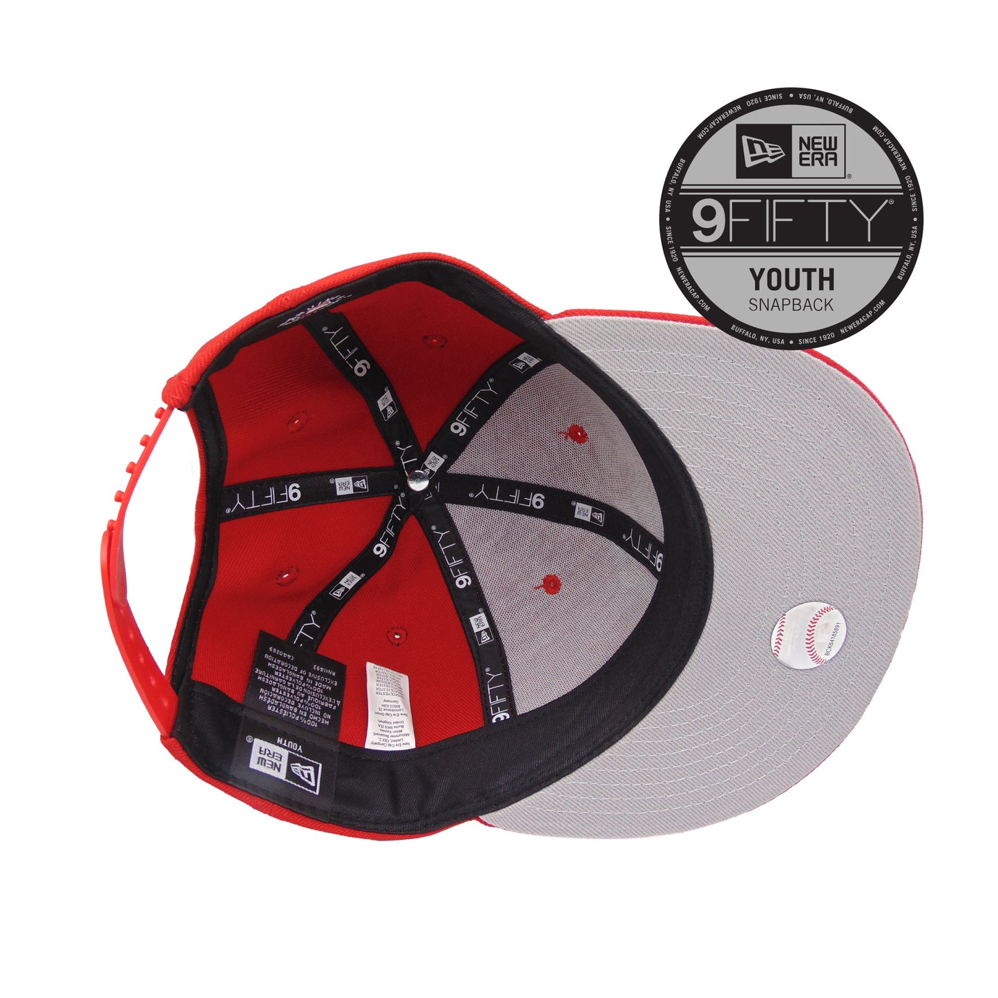 YOUTH New York Yankees Custom 9FIFTY New Era Cap Scarlet Red