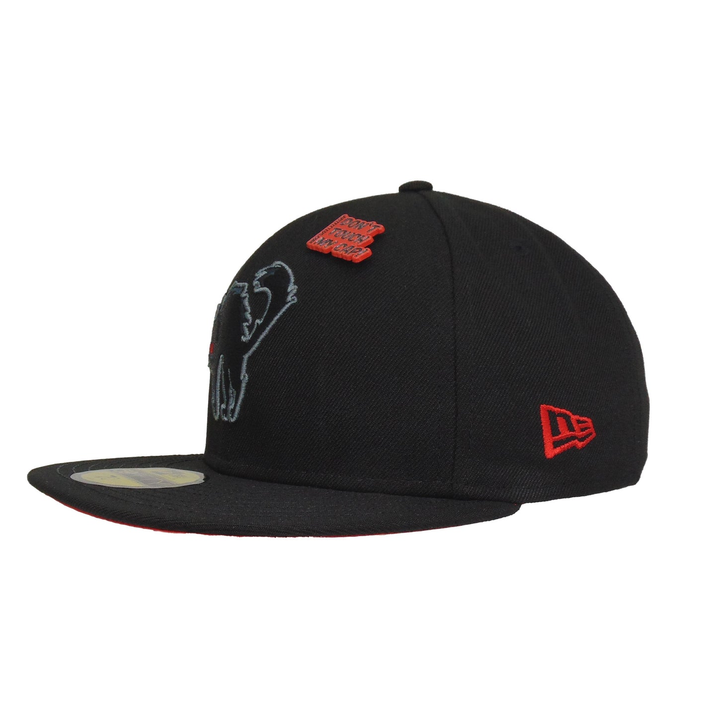 JustFitteds Black Cat New Era 59FIFTY Cap Black Red
