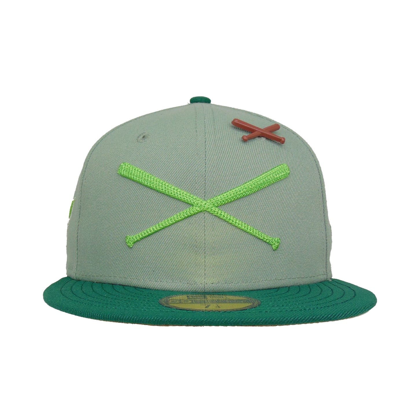 JustFitteds Crossed Bats Logo New Era 59FIFTY Green Tea