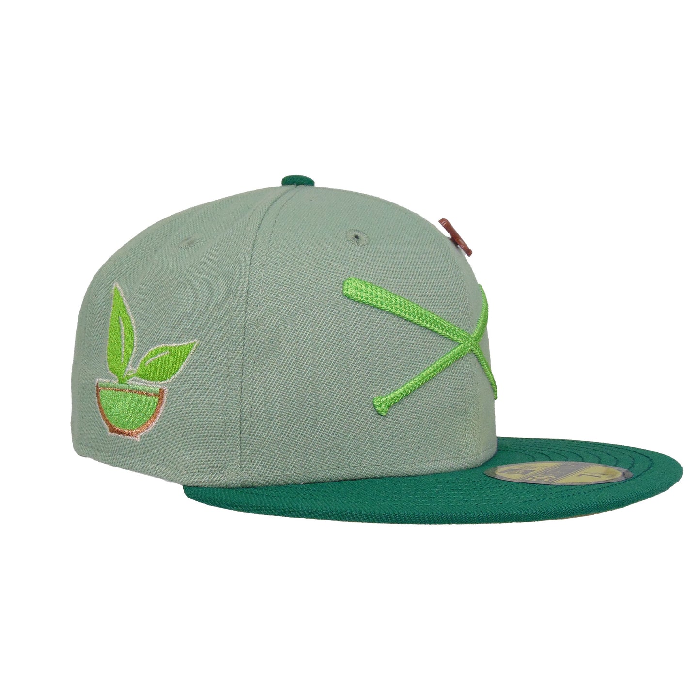 JustFitteds Crossed Bats Logo New Era 59FIFTY Green Tea