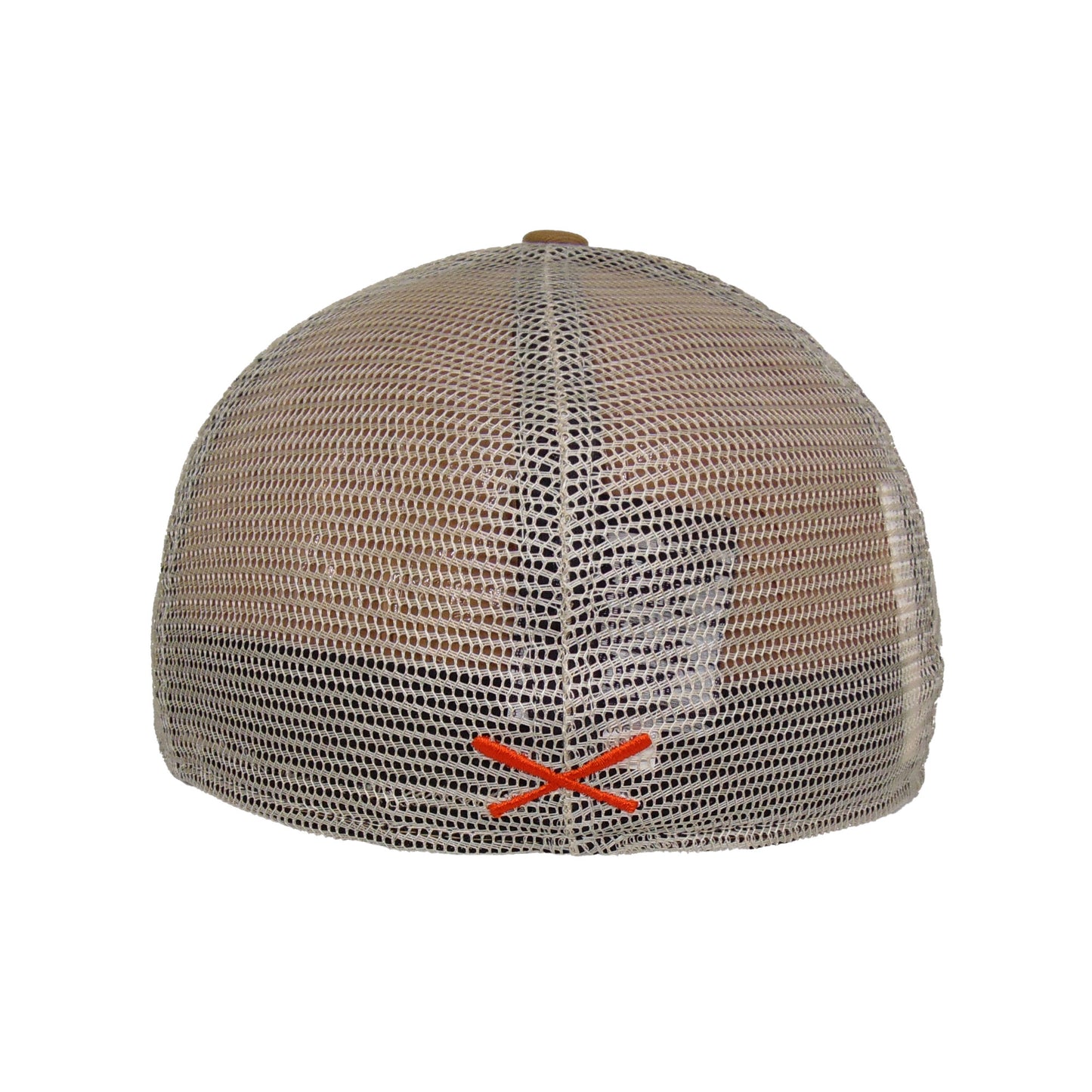 JustFitteds Crossed Bats Logo New Era 59FIFTY Trucker Camel