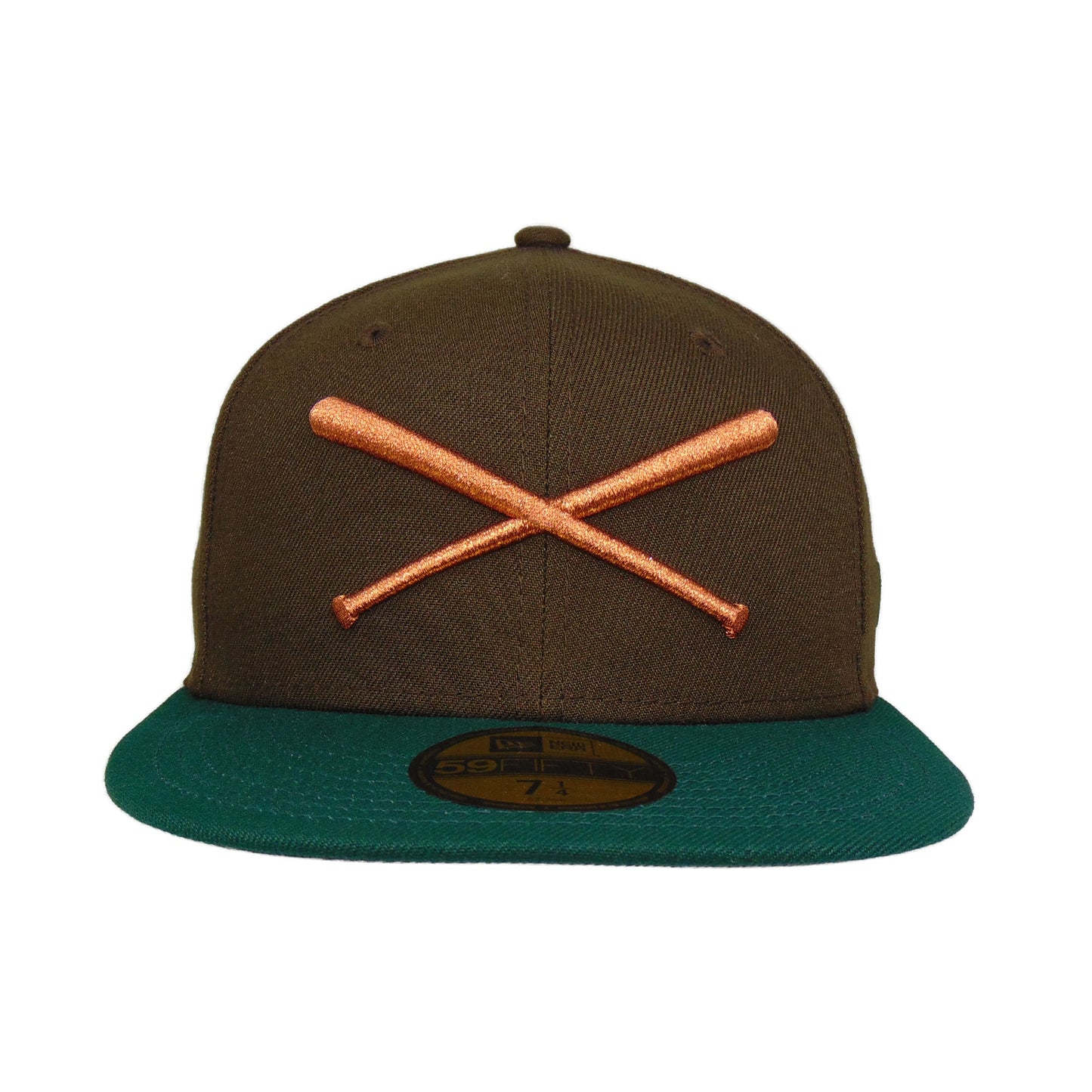 JustFitteds Crossed Bats KIDS New Era 59FIFTY Cap Walnut Copper