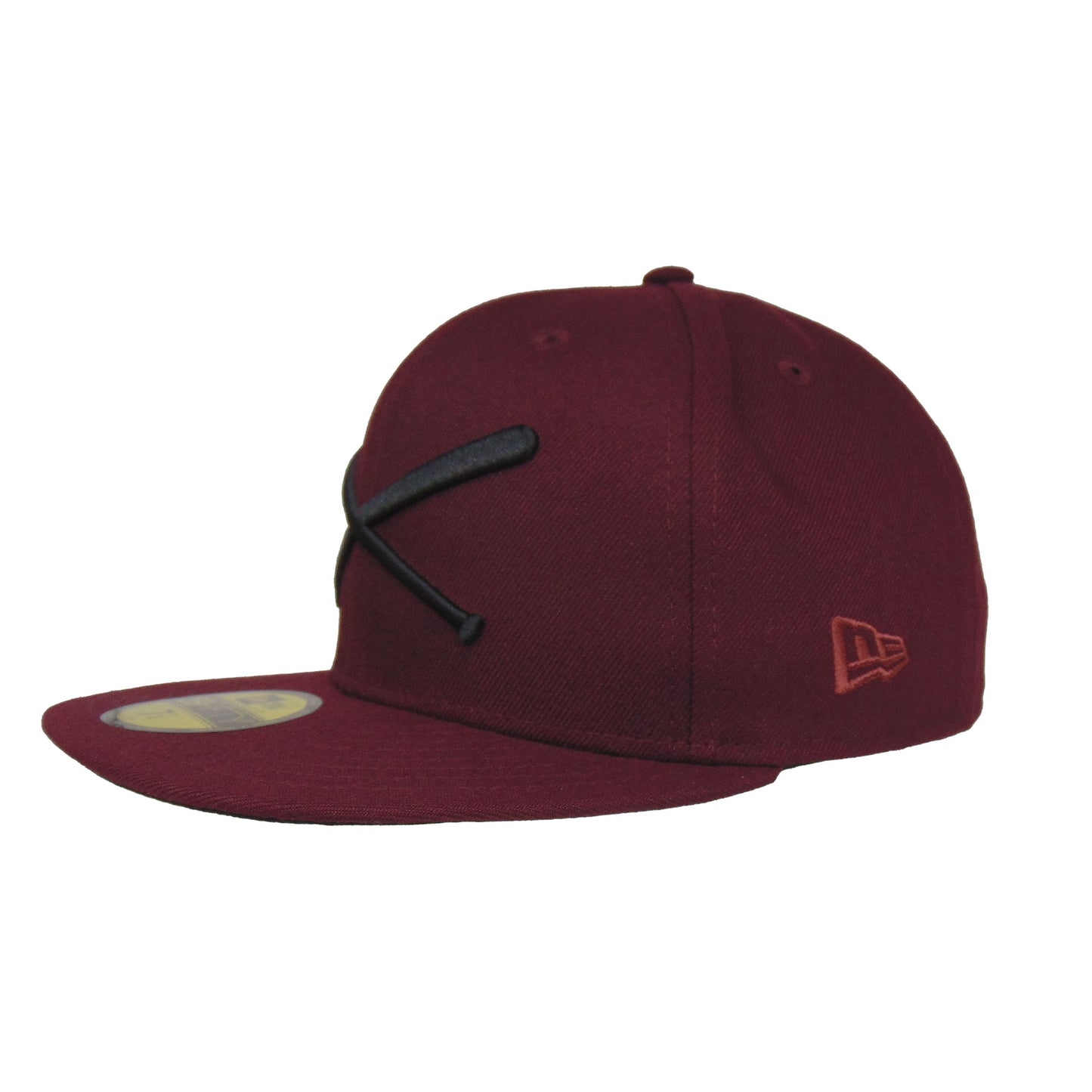 JustFitteds Crossed Bats Logo New Era 59FIFTY Maroon Black