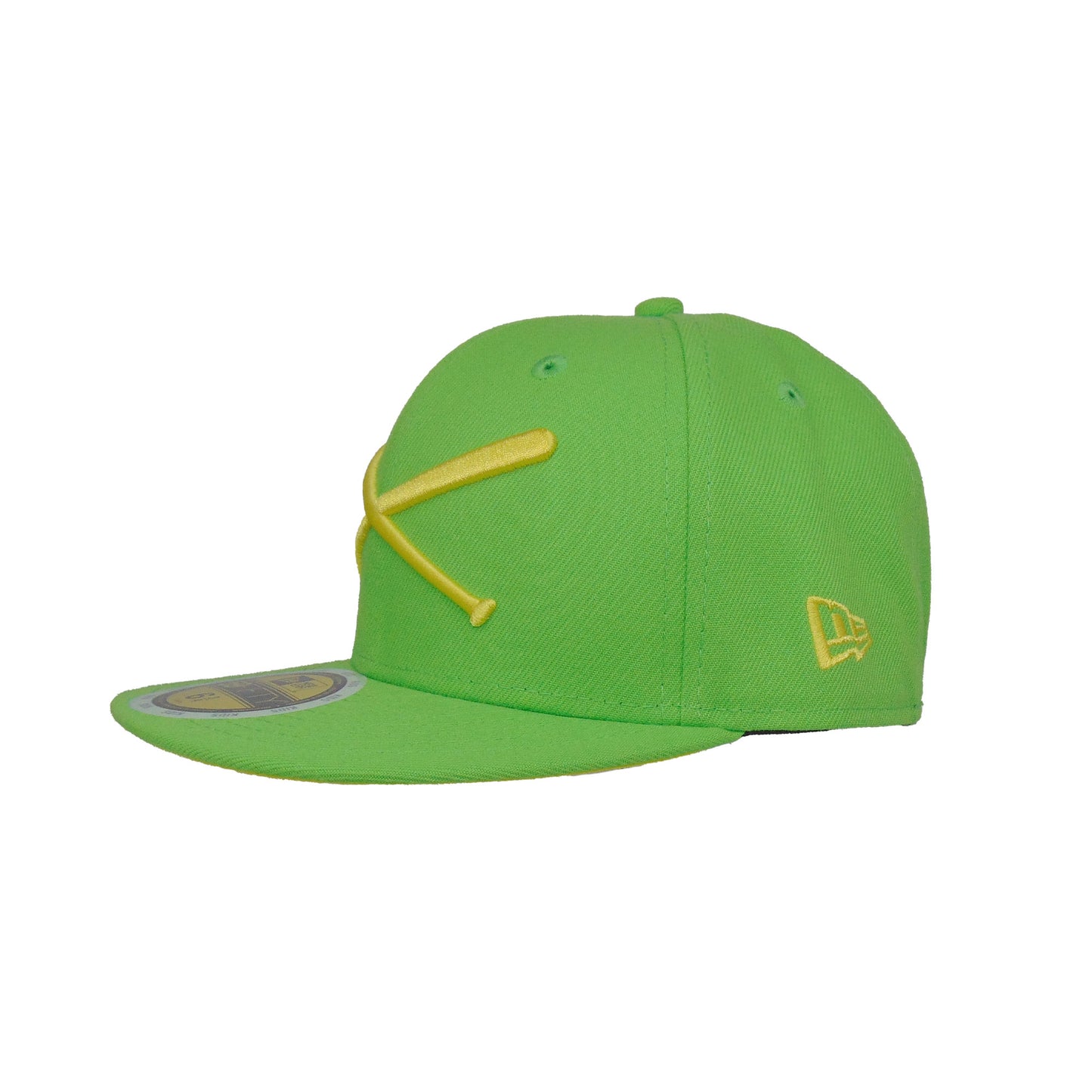 KIDS JustFitteds Crossed Bats Logo New Era 59FIFTY Cap Lime