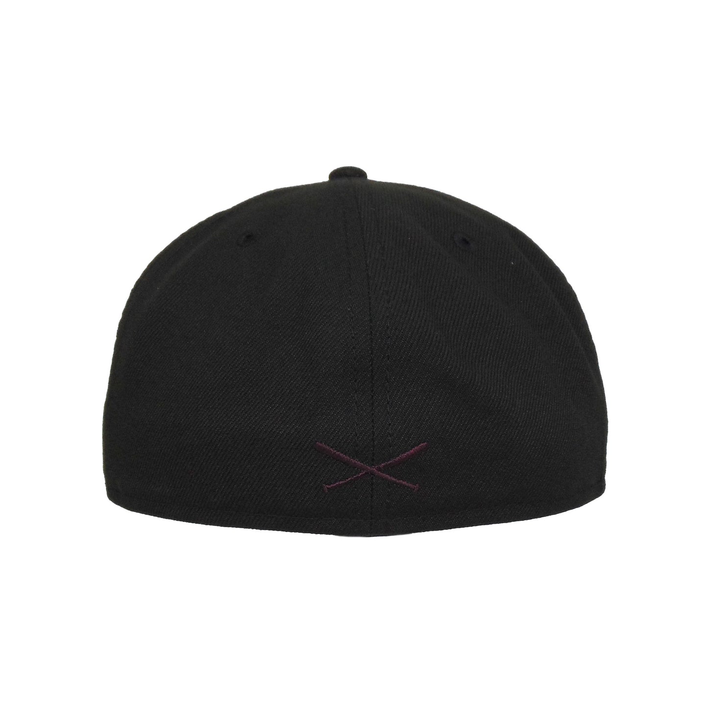 JustFitteds Crossed Bats Logo New Era 59FIFTY Black Maroon