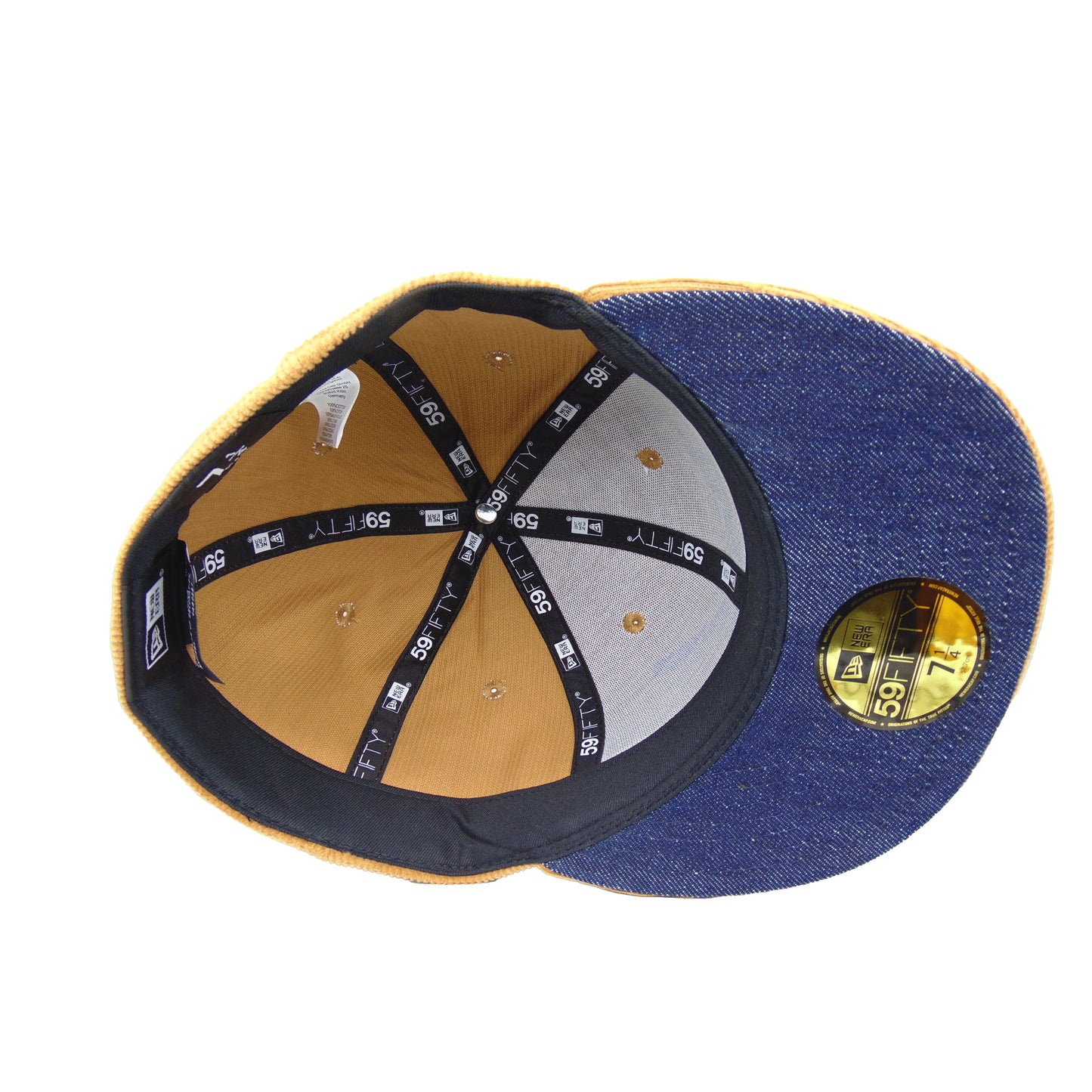 JustFitteds Crossed Bats 59FIFTY New Era Cap Corduroy Wheat