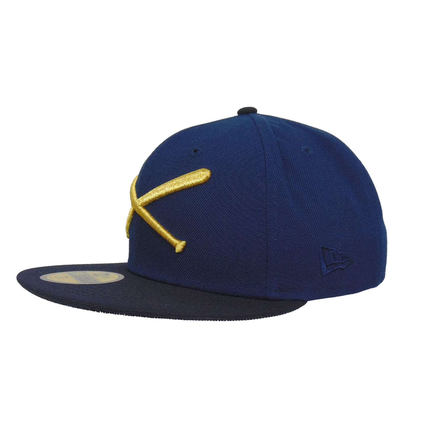JustFitteds Crossed Bats Logo New Era 59FIFTY Oceanside Gold