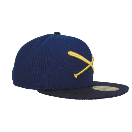 JustFitteds Crossed Bats Logo New Era 59FIFTY Oceanside Gold