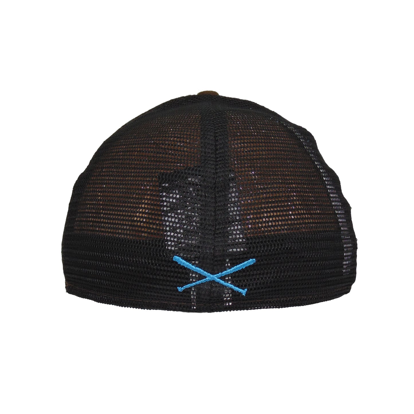 JustFitteds Crossed Bats Logo New Era 59FIFTY Trucker Brown Black