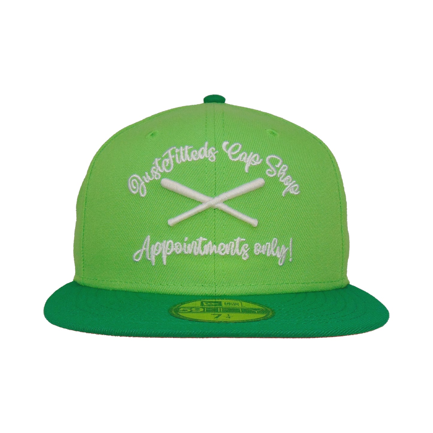 JustFitteds Appointments only New Era 59FIFTY Melon green
hotpink Front View