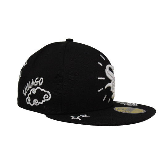 Chicago White Sox Scribble New Era 59FIFTY Black Cap