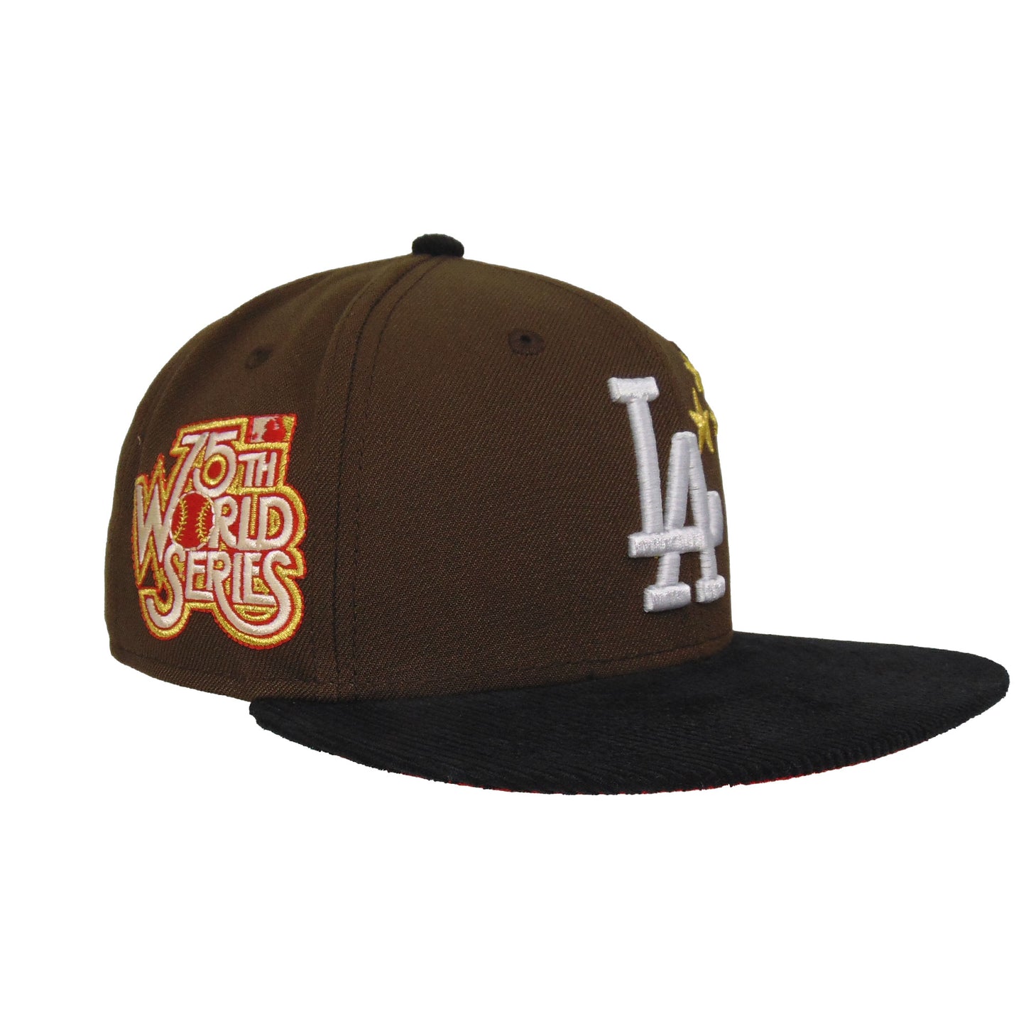 Los Angeles Dodgers Custom New Era Cap Brown Black 75th WS