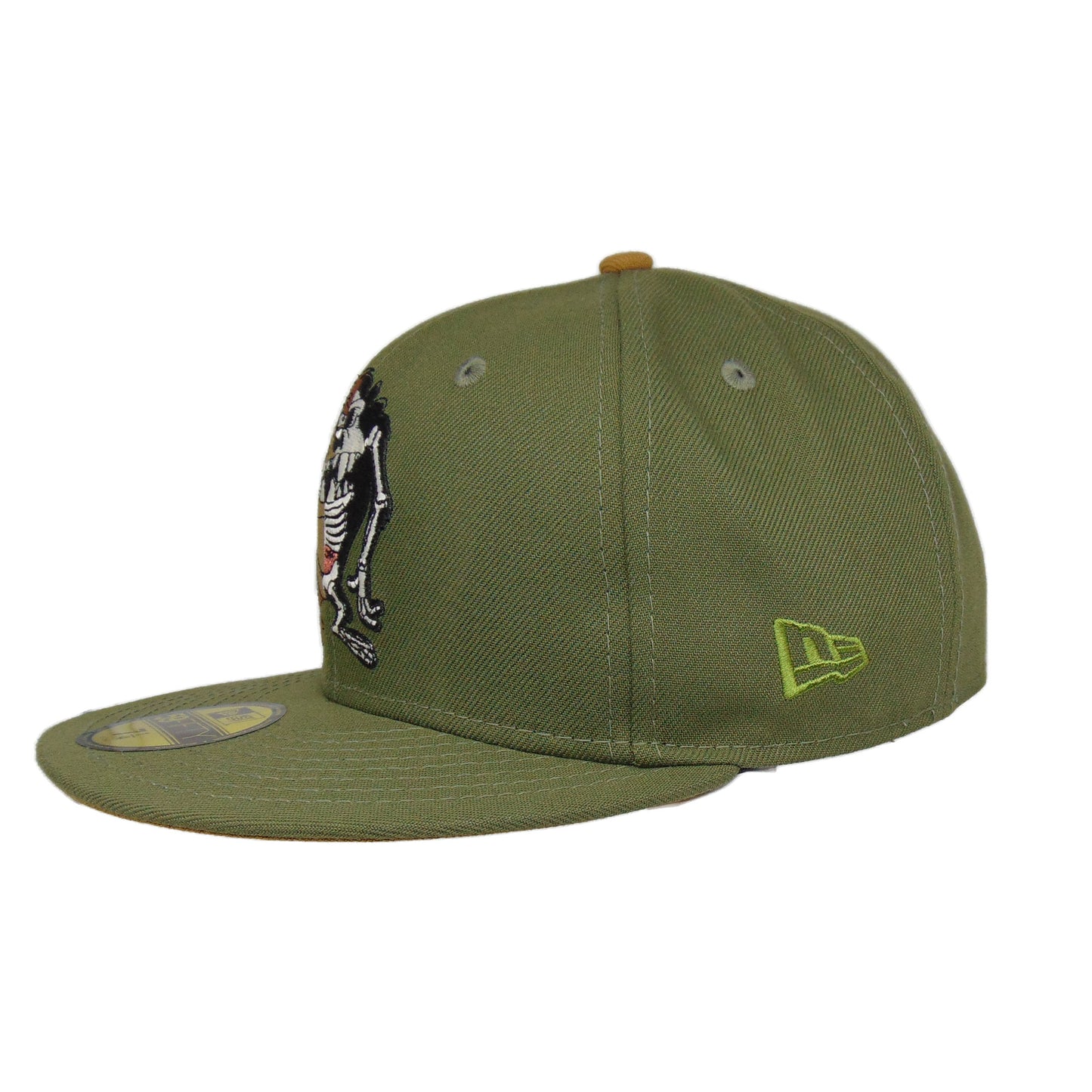Custom Looney Tunes New Era 59FIFTY Cap TAZ shock olive