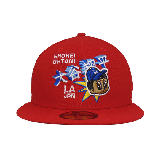 Los Angeles Dodgers custom 59FIFTY New Era Cap OTHANI red 60th Anni