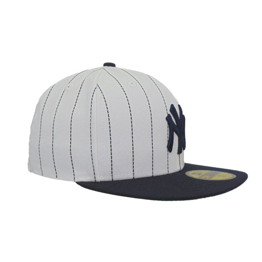New York Yankees Custom Stripes New Era 59FIFTY White Navy Cap