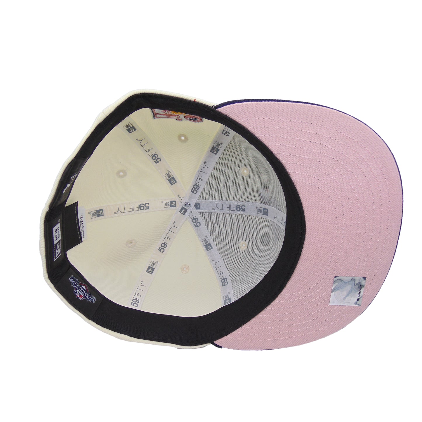 Miami Beach Flamingos Custom 59FIFTY New Era Cap Chrome Navy