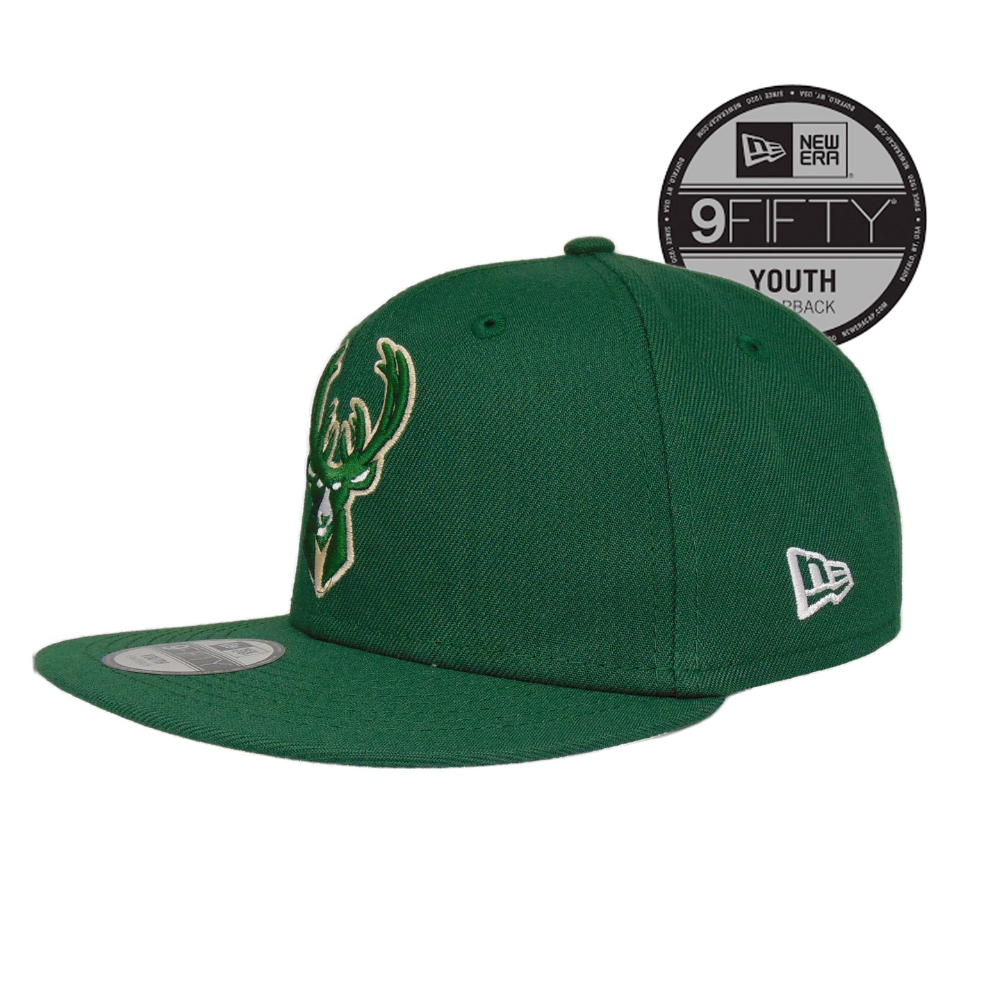 Milwaukee Bucks Custom YOUTH New Era Snapback Cap Patch