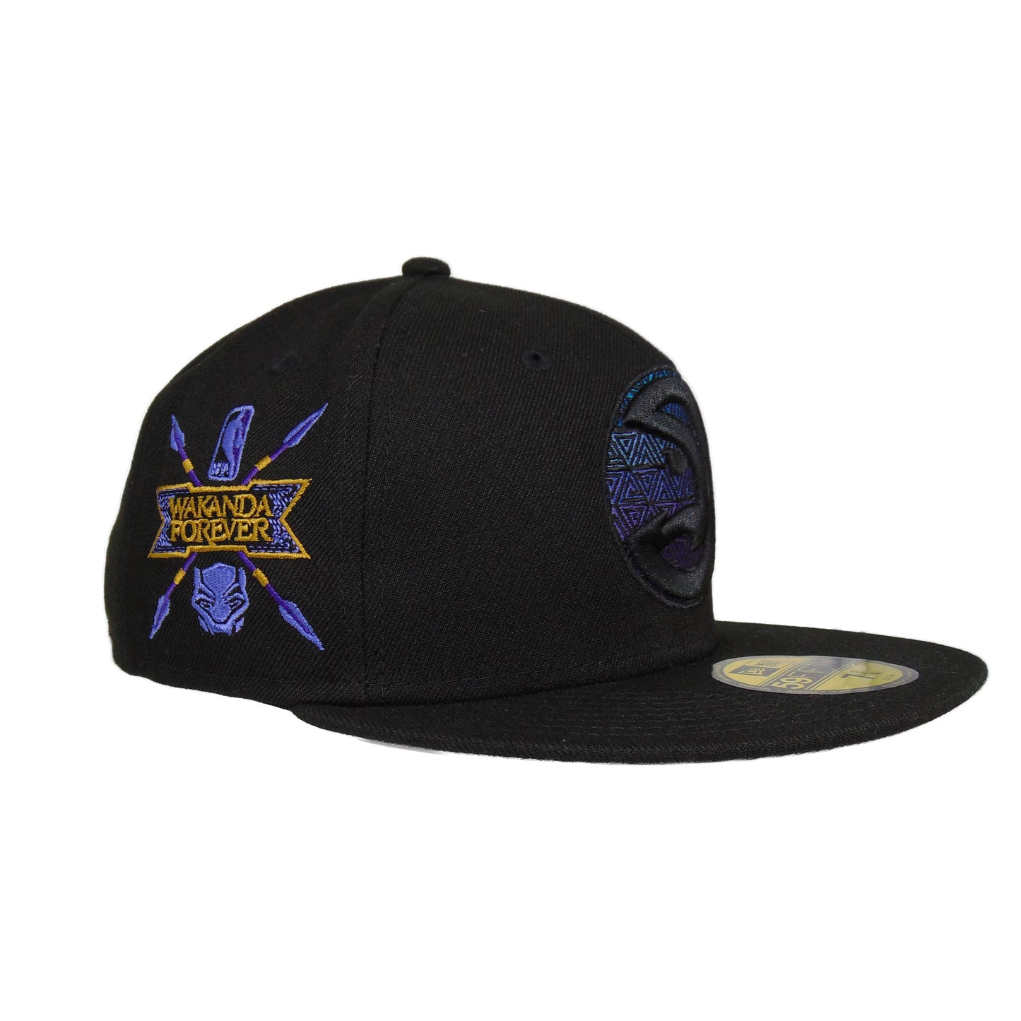 Atlanta Hawks Custom New Era 59FIFTY Cap WAKANDA black