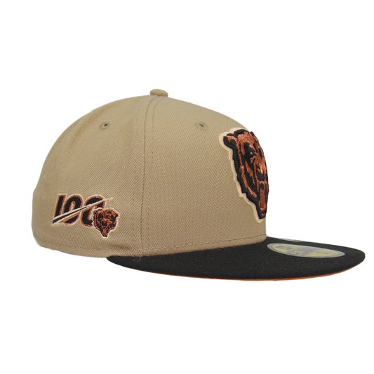 Chicago Bears Custom New Era 59FIFTY Cap Beige Black
