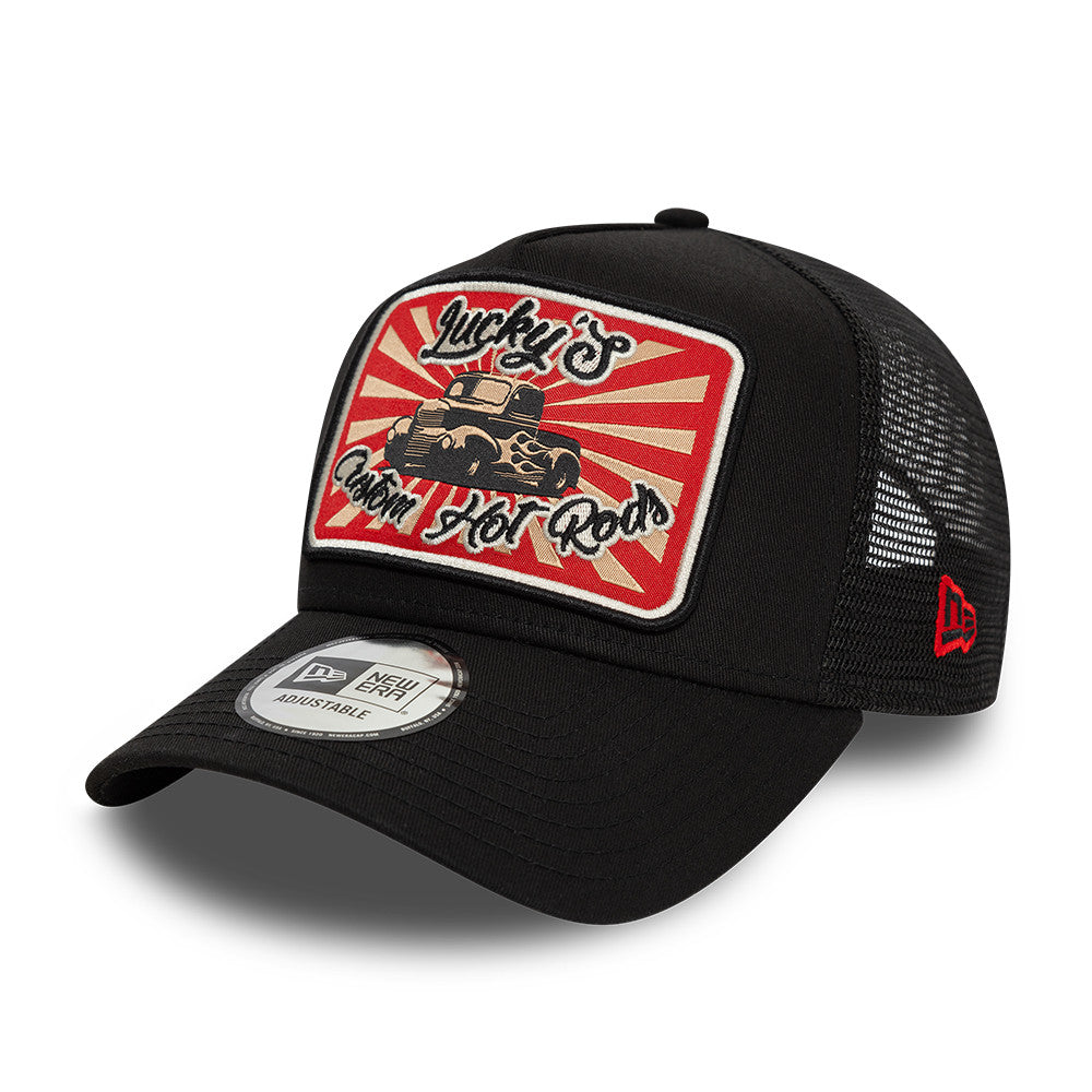 New Era Trucker Cap Adjustable Hot Rod Black