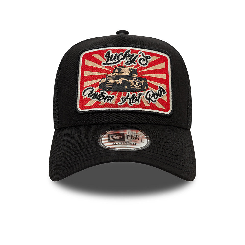 New Era Trucker Cap Adjustable Hot Rod Black