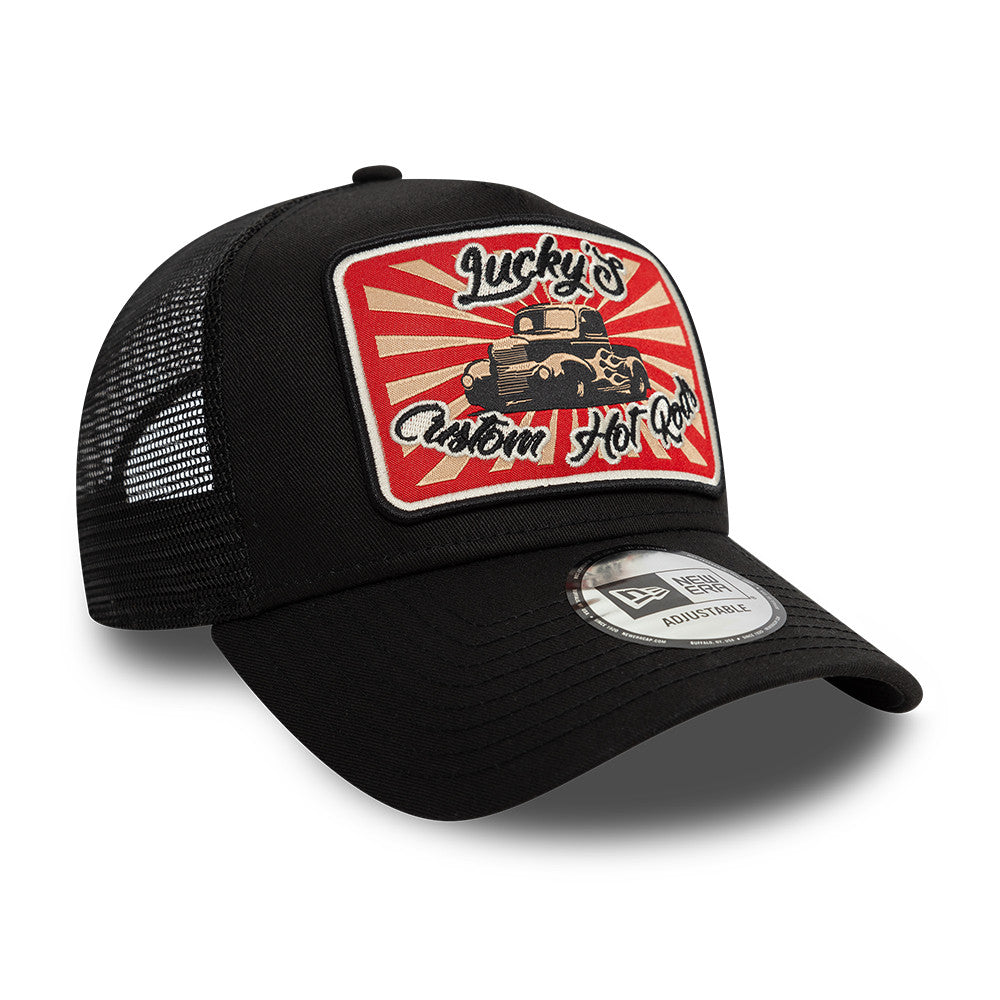 New Era Trucker Cap Adjustable Hot Rod Black