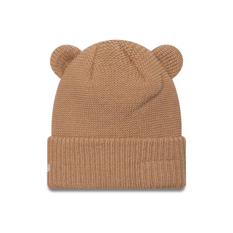 KIDS New Era brown kids teddy bear ears beanie beige Side View