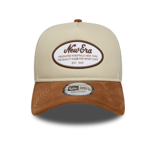 New Era Foam Patch Trucker Cap Beige Suede